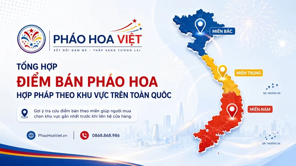 Tổng hợp điểm bán pháo hoa hợp pháp theo khu vực trên toàn quốc