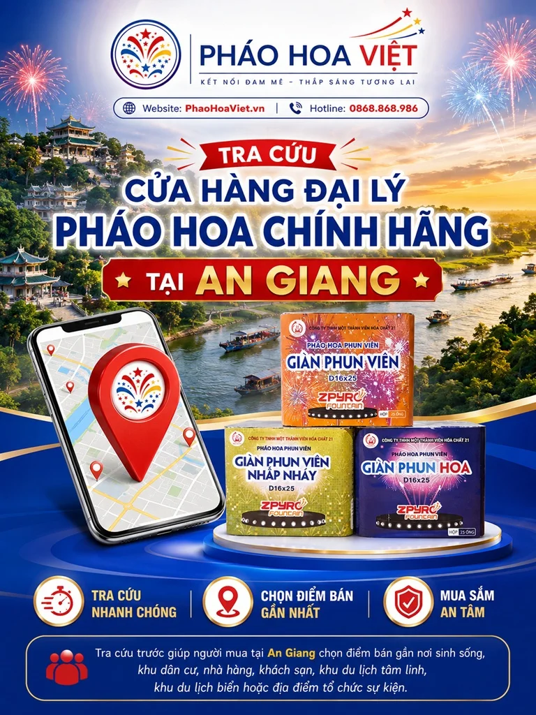 Tra cứu cửa hàng đại lý pháo hoa chính hãng tại An Giang