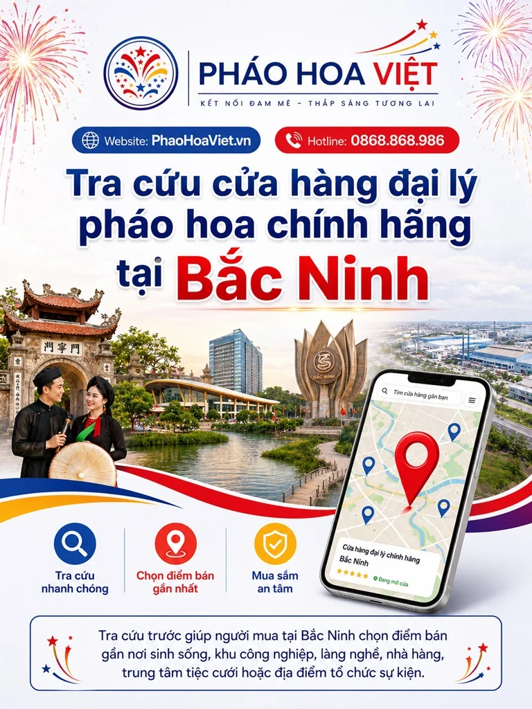 Tra cứu cửa hàng đại lý pháo hoa chính hãng tại Bắc Ninh