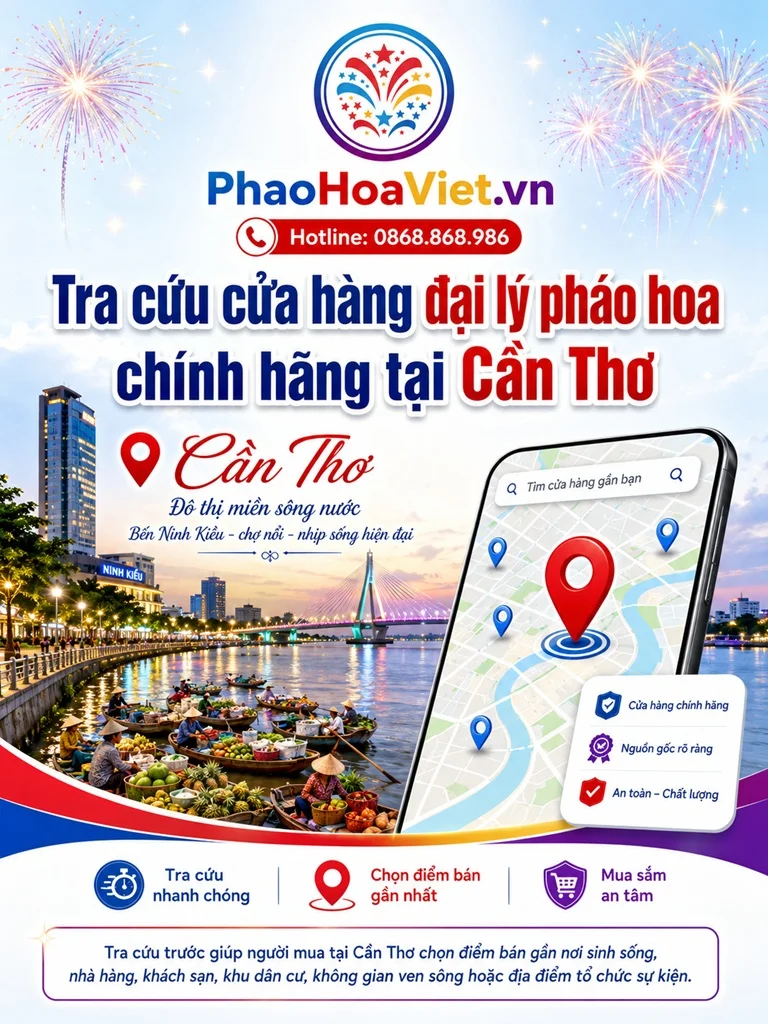 Tra cứu cửa hàng đại lý pháo hoa chính hãng tại Cần Thơ