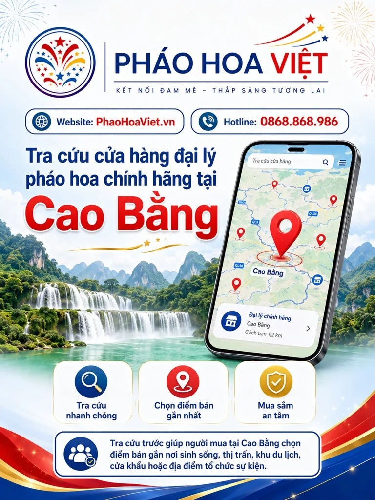 Tra cứu cửa hàng đại lý pháo hoa chính hãng tại Cao Bằng