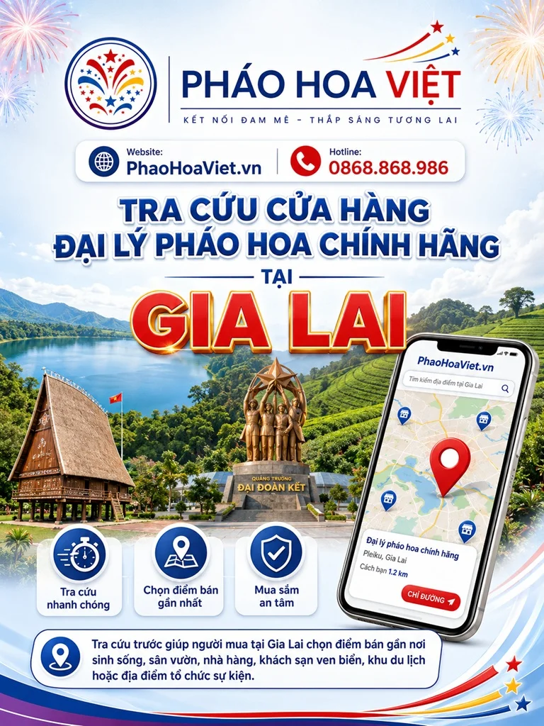 Tra cứu cửa hàng đại lý pháo hoa chính hãng tại Gia Lai