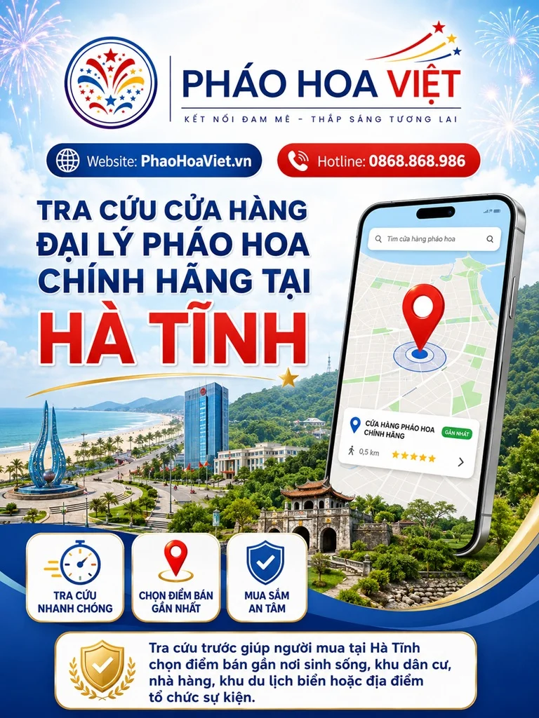 Tra cứu cửa hàng đại lý pháo hoa chính hãng tại Hà Tĩnh