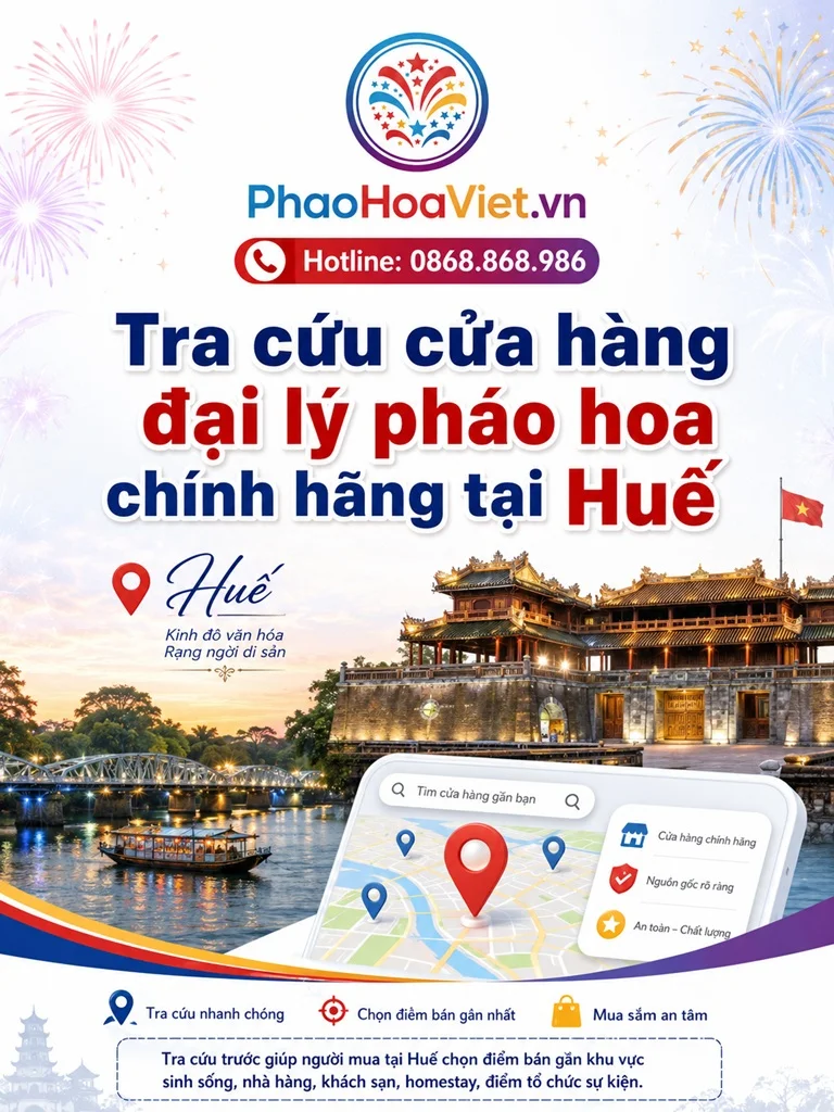 Tra cứu cửa hàng đại lý pháo hoa chính hãng tại Huế