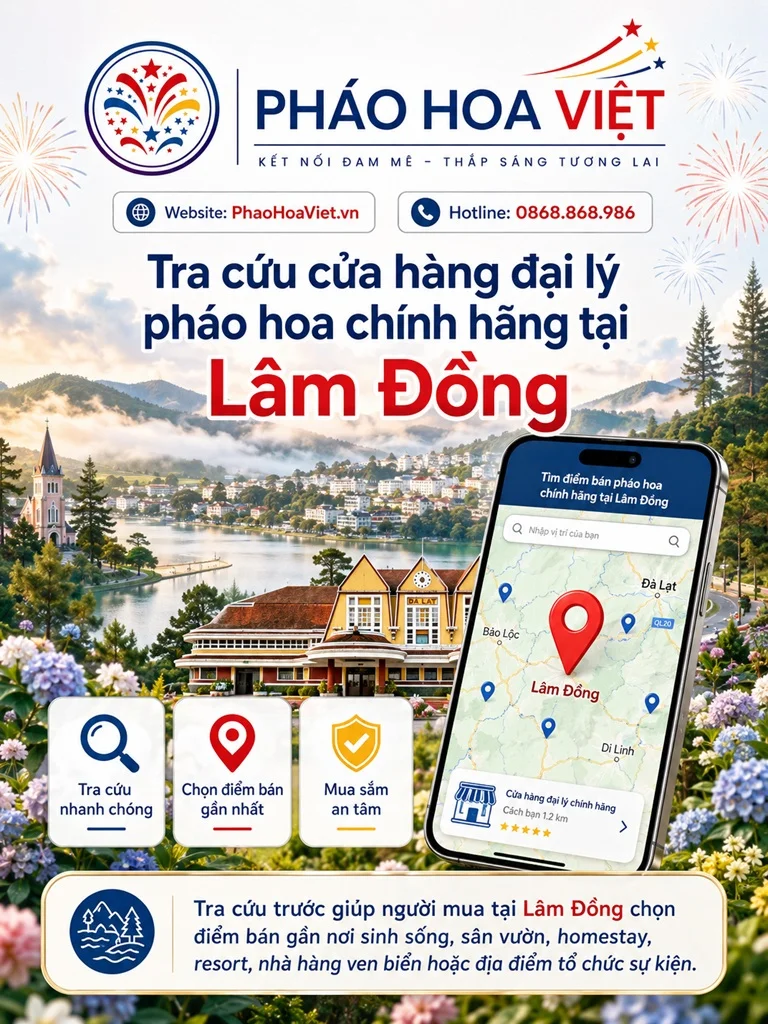 Tra cứu cửa hàng đại lý pháo hoa chính hãng tại Lâm Đồng