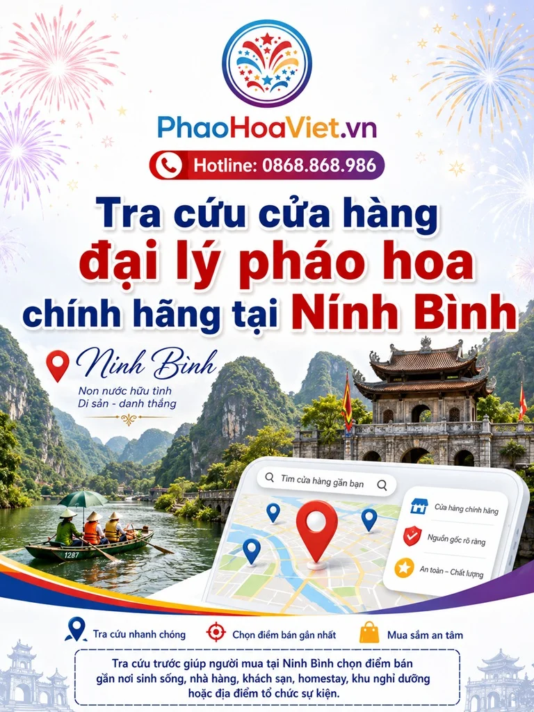 Tra cứu cửa hàng đại lý pháo hoa chính hãng tại Ninh Bình