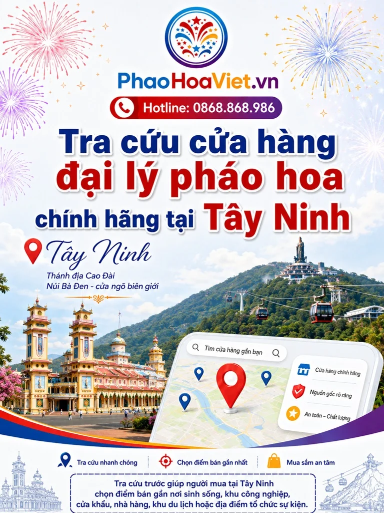 Tra cứu cửa hàng đại lý pháo hoa chính hãng tại Tây Ninh