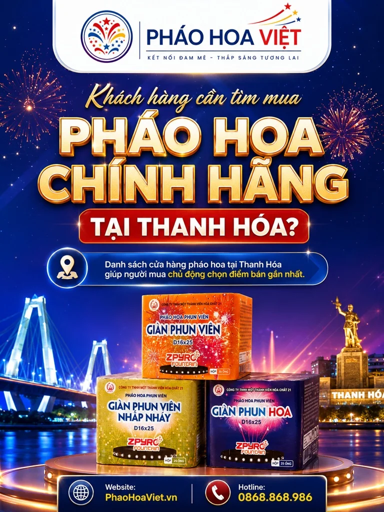 Tra cứu cửa hàng pháo hoa chính hãng tại Thanh Hóa