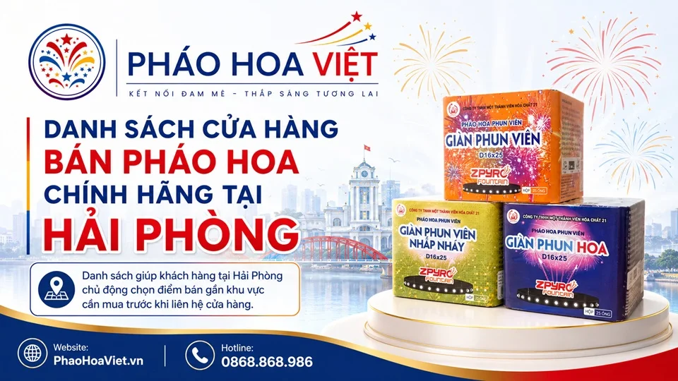 Danh sách cửa hàng bán pháo hoa chính hãng tại Hải Phòng