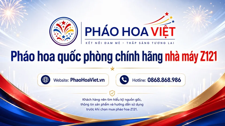Gian hàng pháo hoa quốc phòng chính hãng nhà máy Z121 cho khách hàng tham khảo
