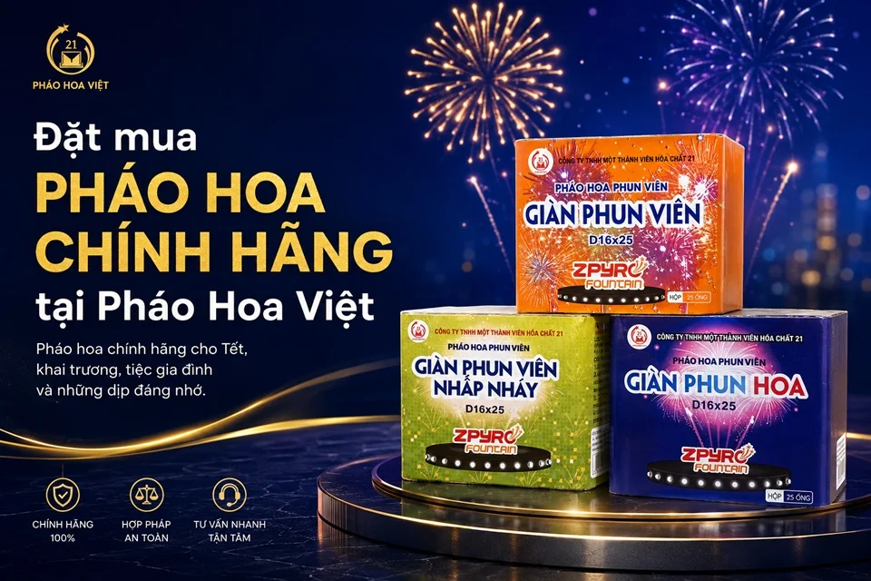 Đặt mua pháo hoa chính hãng tại Pháo Hoa Việt