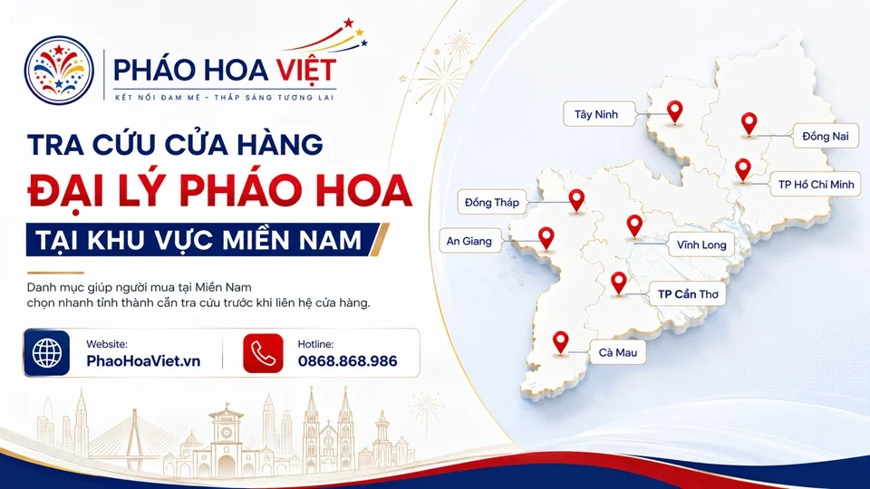 Tra cứu cửa hàng đại lý pháo hoa tại khu vực Miền Nam
